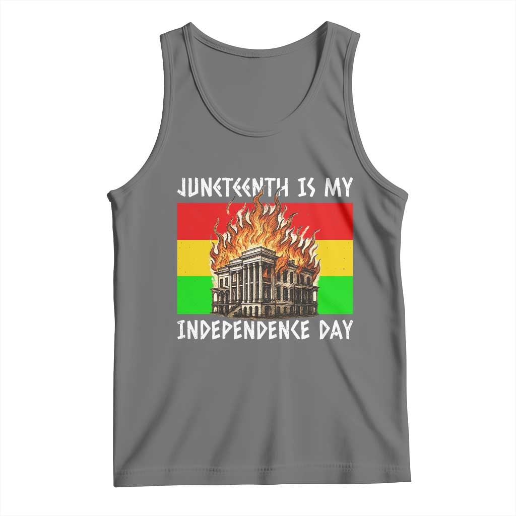 Juneteenth Is My Independence Day Tank Top Bold Afro Liberation Pan-African Flag - Wonder Print Shop