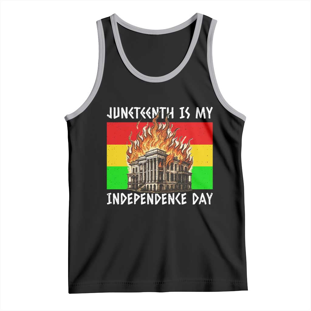 Juneteenth Is My Independence Day Tank Top Bold Afro Liberation Pan-African Flag - Wonder Print Shop