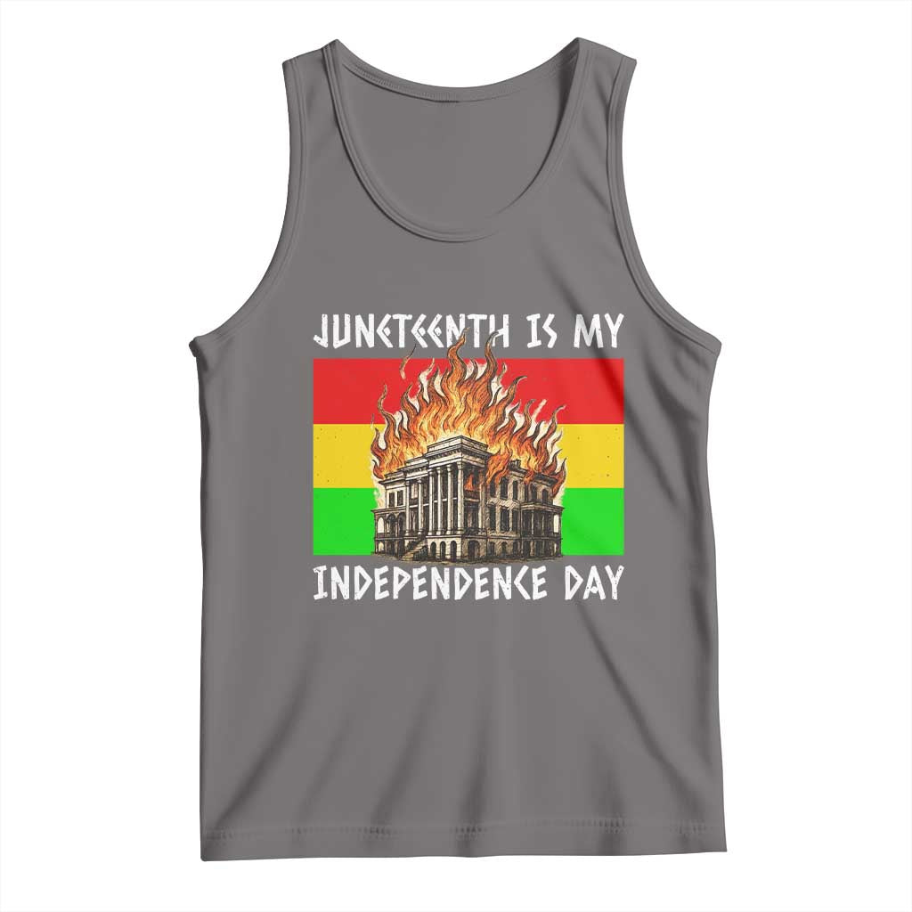 Juneteenth Is My Independence Day Tank Top Bold Afro Liberation Pan-African Flag - Wonder Print Shop