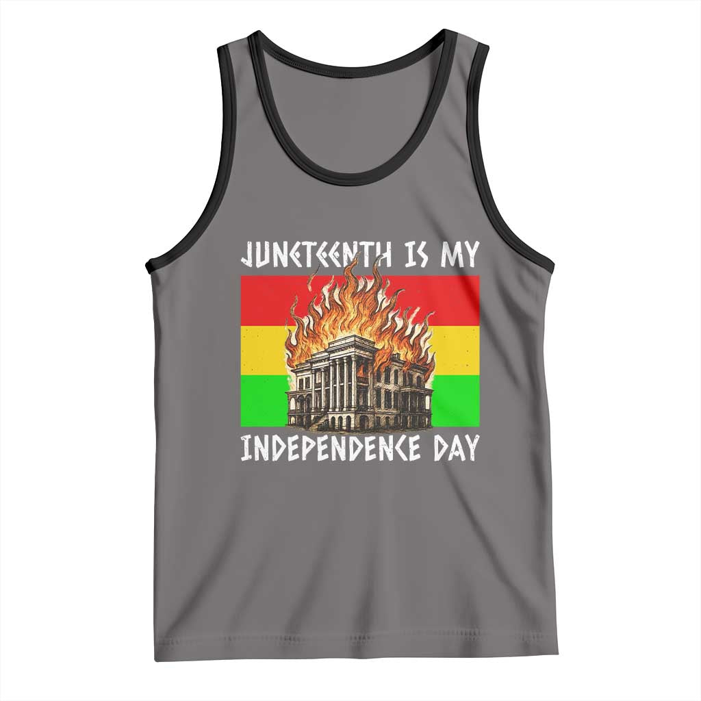 Juneteenth Is My Independence Day Tank Top Bold Afro Liberation Pan-African Flag - Wonder Print Shop