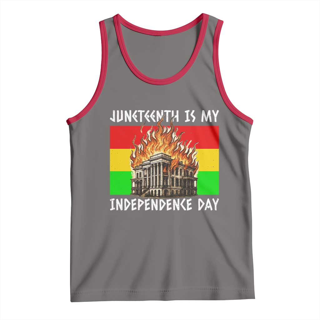 Juneteenth Is My Independence Day Tank Top Bold Afro Liberation Pan-African Flag - Wonder Print Shop