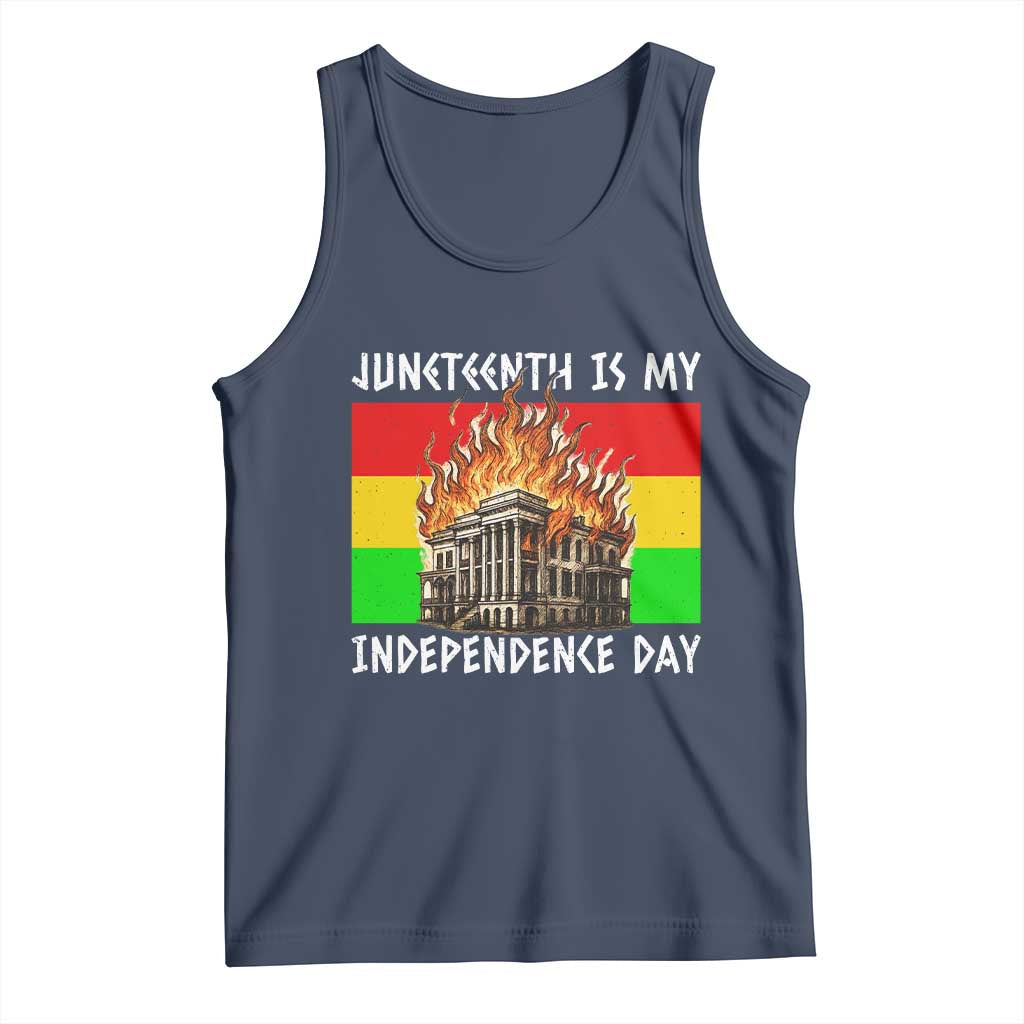 Juneteenth Is My Independence Day Tank Top Bold Afro Liberation Pan-African Flag - Wonder Print Shop
