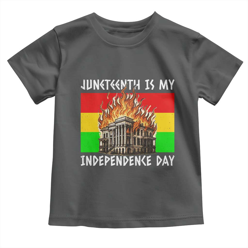 Juneteenth Is My Independence Day Toddler T Shirt Bold Afro Liberation Pan-African Flag - Wonder Print Shop