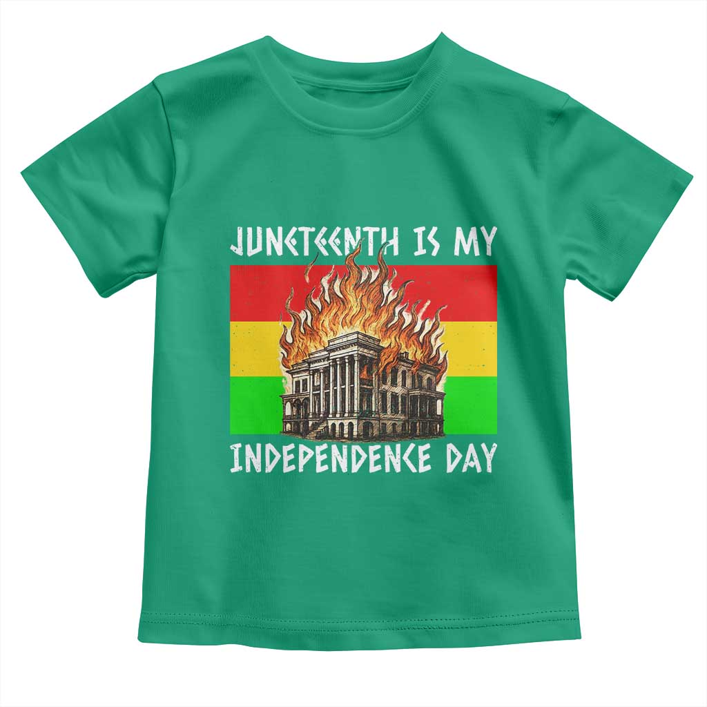 Juneteenth Is My Independence Day Toddler T Shirt Bold Afro Liberation Pan-African Flag - Wonder Print Shop
