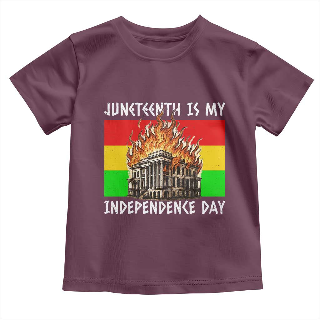 Juneteenth Is My Independence Day Toddler T Shirt Bold Afro Liberation Pan-African Flag - Wonder Print Shop