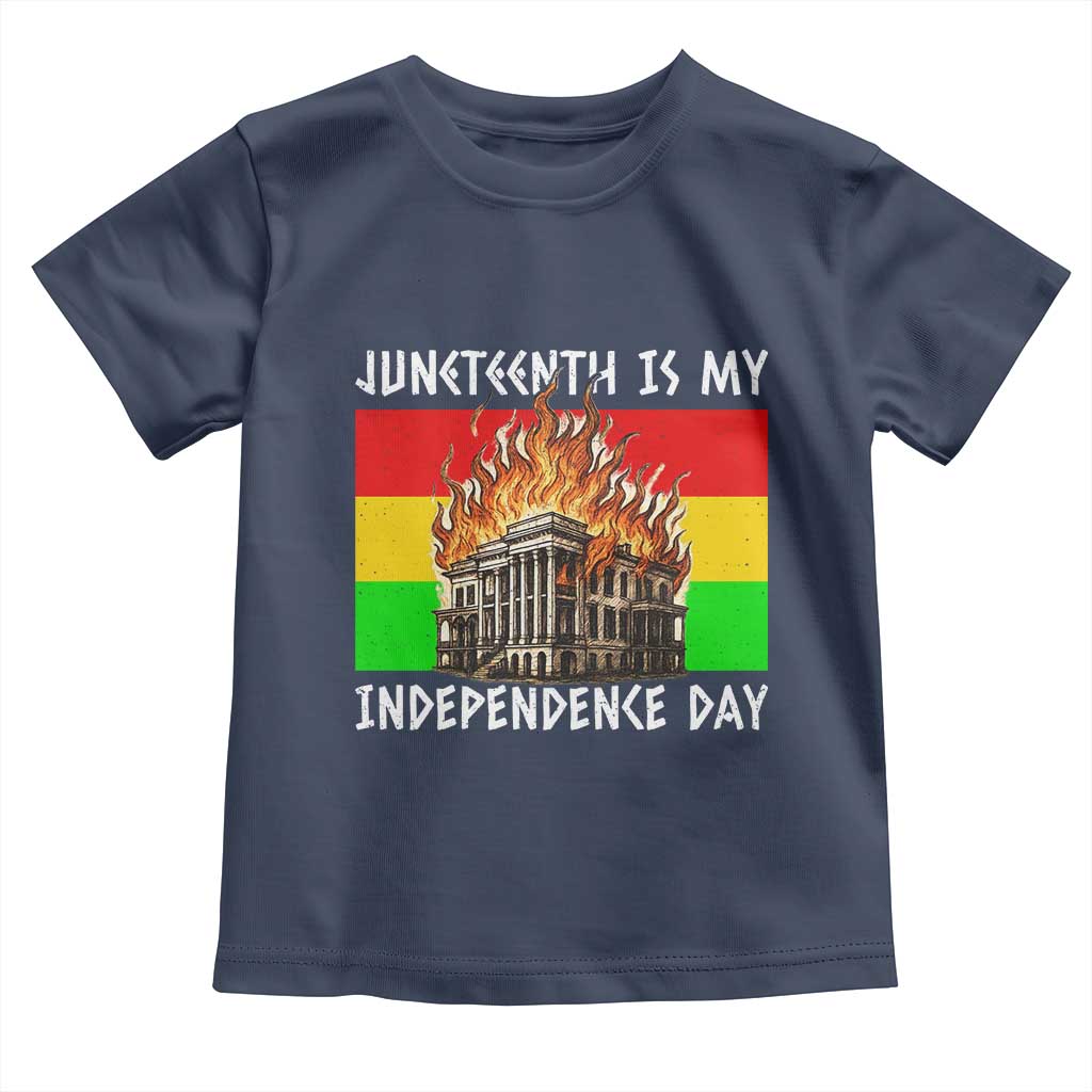 Juneteenth Is My Independence Day Toddler T Shirt Bold Afro Liberation Pan-African Flag - Wonder Print Shop