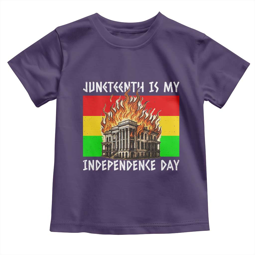Juneteenth Is My Independence Day Toddler T Shirt Bold Afro Liberation Pan-African Flag - Wonder Print Shop