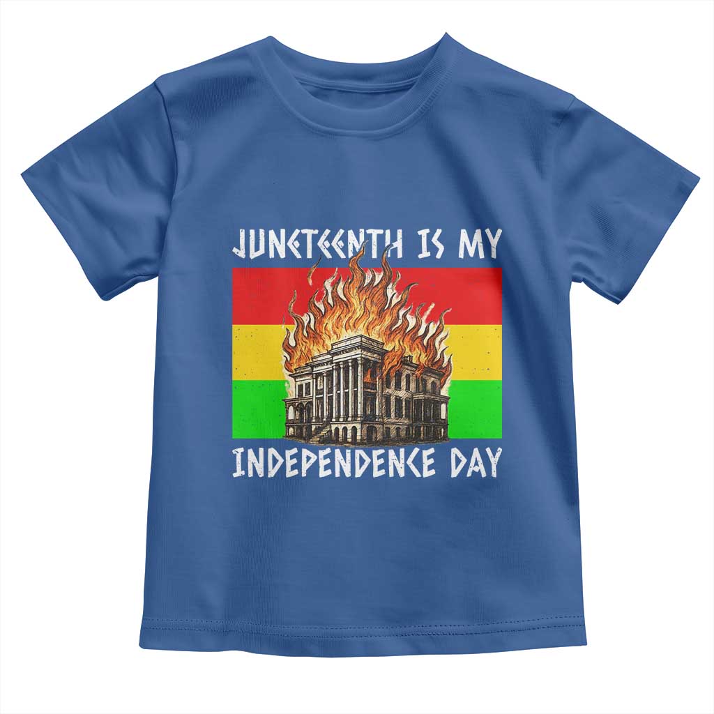 Juneteenth Is My Independence Day Toddler T Shirt Bold Afro Liberation Pan-African Flag - Wonder Print Shop