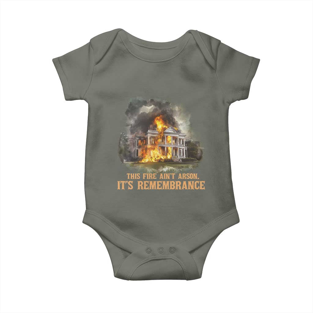 Juneteenth Ancestral Justice Baby Onesie This Fire Aint Arson It is Remembrance Black History - Wonder Print Shop