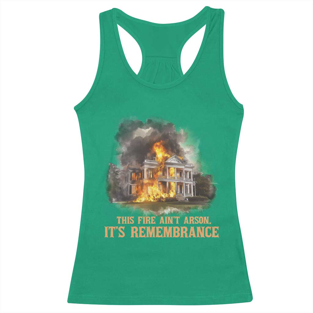 Juneteenth Ancestral Justice Racerback Tank Top This Fire Aint Arson It is Remembrance Black History - Wonder Print Shop