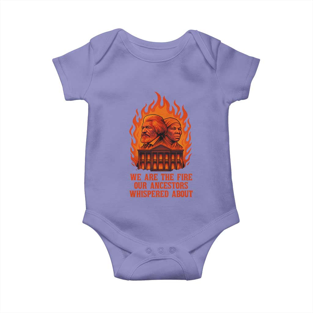 Harriet Tubman and Frederick Douglass Baby Onesie We Are the Fire Our Ancestors Whispered About Juneteenth 1865 - Wonder Print Shop