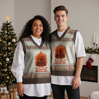 Harriet Tubman and Frederick Douglass V-Neck Knit Sweater Vest We Are the Fire Our Ancestors Whispered About Juneteenth 1865 - Wonder Print Shop