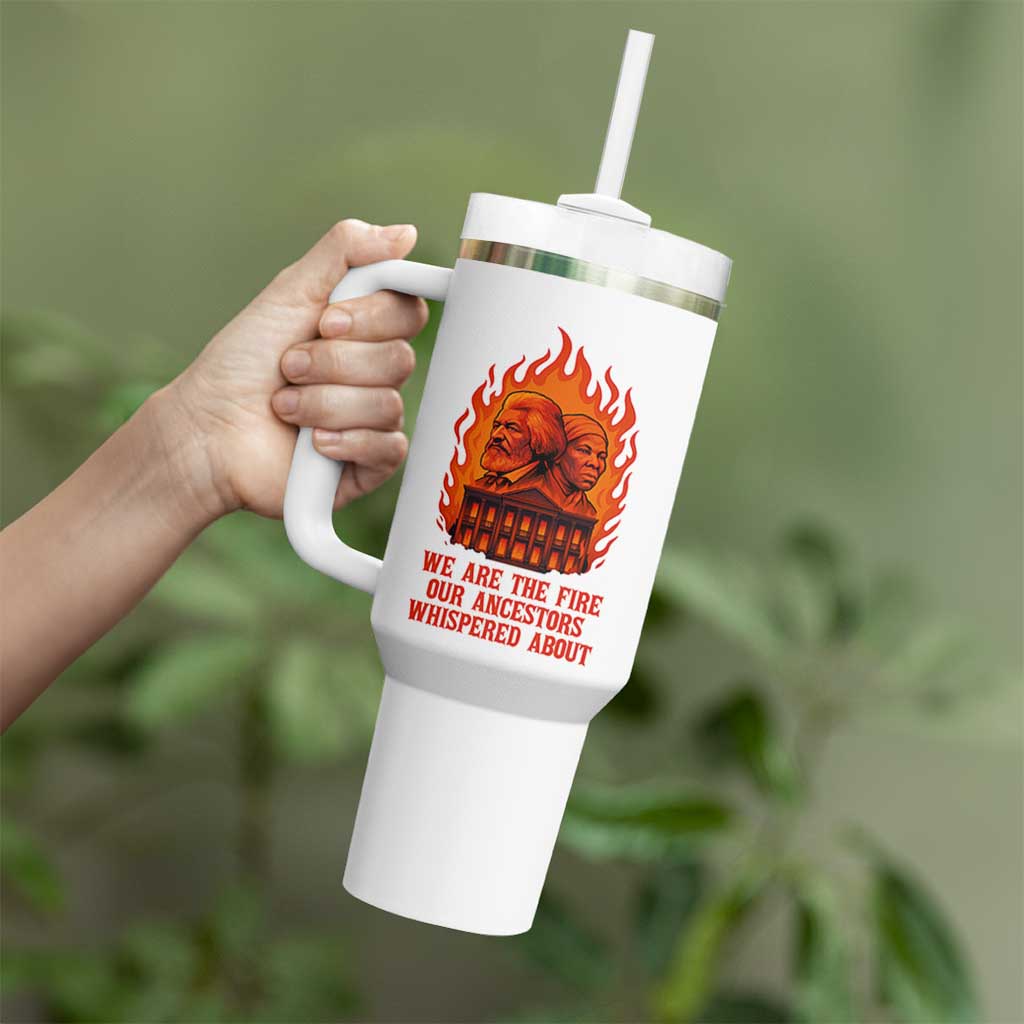 Harriet Tubman and Frederick Douglass Tumbler With Handle We Are the Fire Our Ancestors Whispered About Juneteenth 1865 - Wonder Print Shop