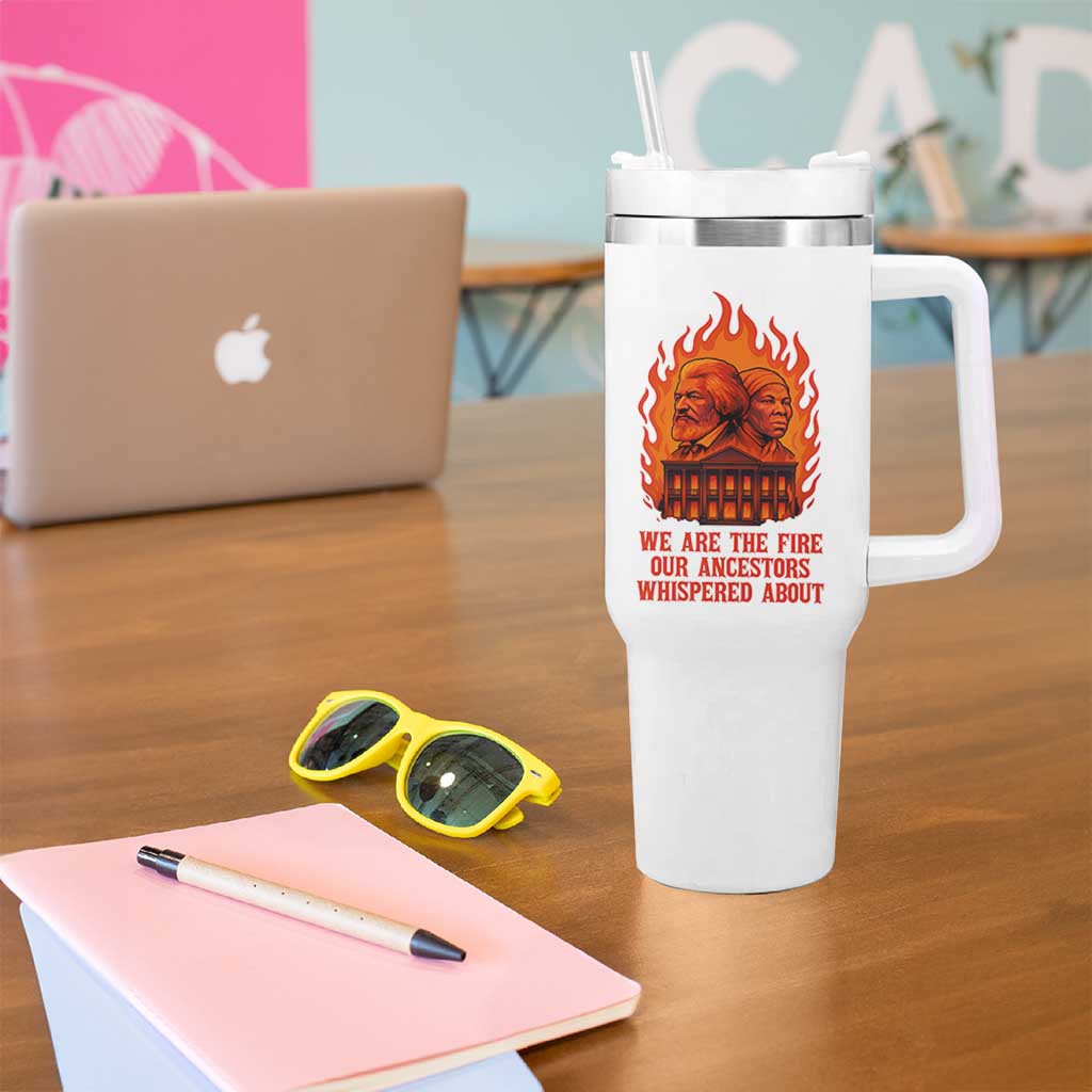 Harriet Tubman and Frederick Douglass Tumbler With Handle We Are the Fire Our Ancestors Whispered About Juneteenth 1865 - Wonder Print Shop