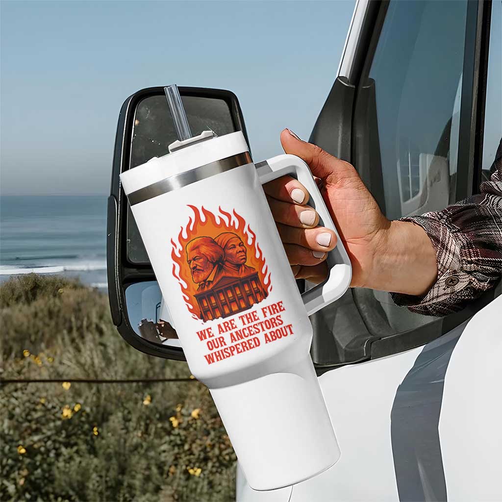 Harriet Tubman and Frederick Douglass Tumbler With Handle We Are the Fire Our Ancestors Whispered About Juneteenth 1865 - Wonder Print Shop