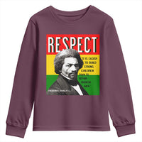 Respect Frederick Douglass Youth Sweatshirt It Is Easier To Build Strong Children Empowerment - Wonder Print Shop