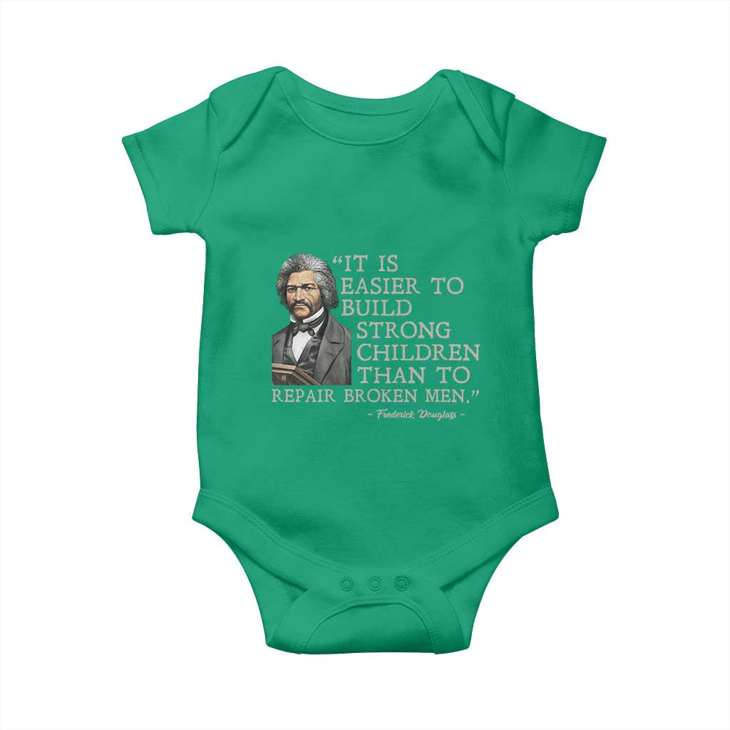 Vintage Frederick Douglass Baby Onesie It Is Easier To Build Strong Children Than To Repair Broken Men - Wonder Print Shop