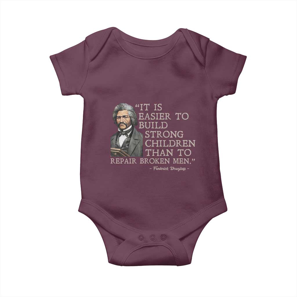 Vintage Frederick Douglass Baby Onesie It Is Easier To Build Strong Children Than To Repair Broken Men - Wonder Print Shop