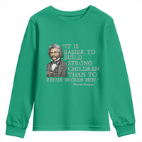 Vintage Frederick Douglass Youth Sweatshirt It Is Easier To Build Strong Children Than To Repair Broken Men - Wonder Print Shop