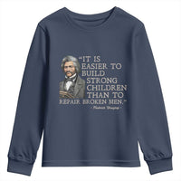 Vintage Frederick Douglass Youth Sweatshirt It Is Easier To Build Strong Children Than To Repair Broken Men - Wonder Print Shop