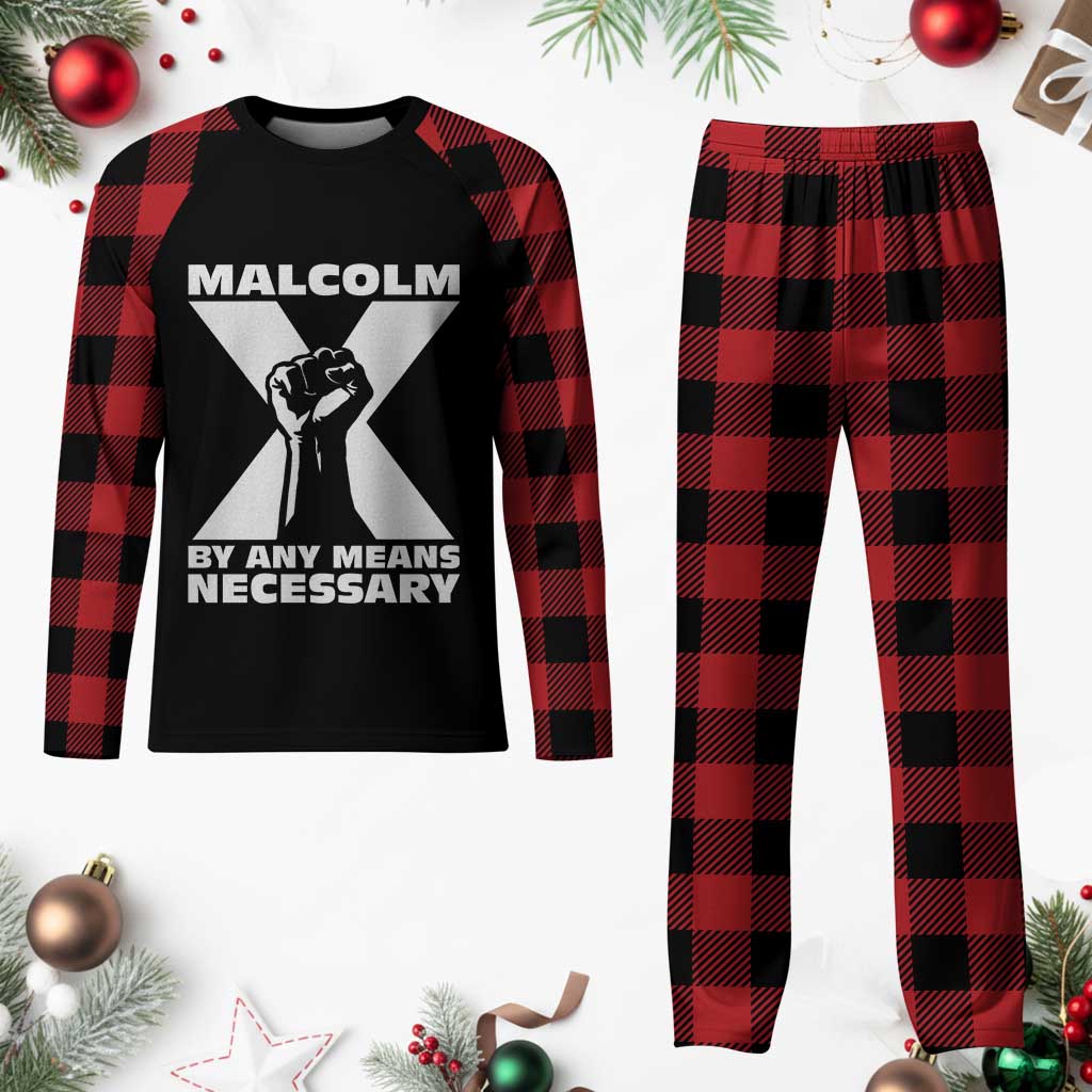 Malcolm X Power Fist Plaid Pajama Set Civil Rights Leader Pride Bold Statement - Wonder Print Shop