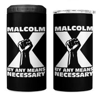 Malcolm X Power Fist 4 in 1 Can Cooler Tumbler Civil Rights Leader Pride Bold Statement - Wonder Print Shop