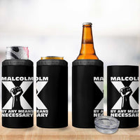 Malcolm X Power Fist 4 in 1 Can Cooler Tumbler Civil Rights Leader Pride Bold Statement - Wonder Print Shop