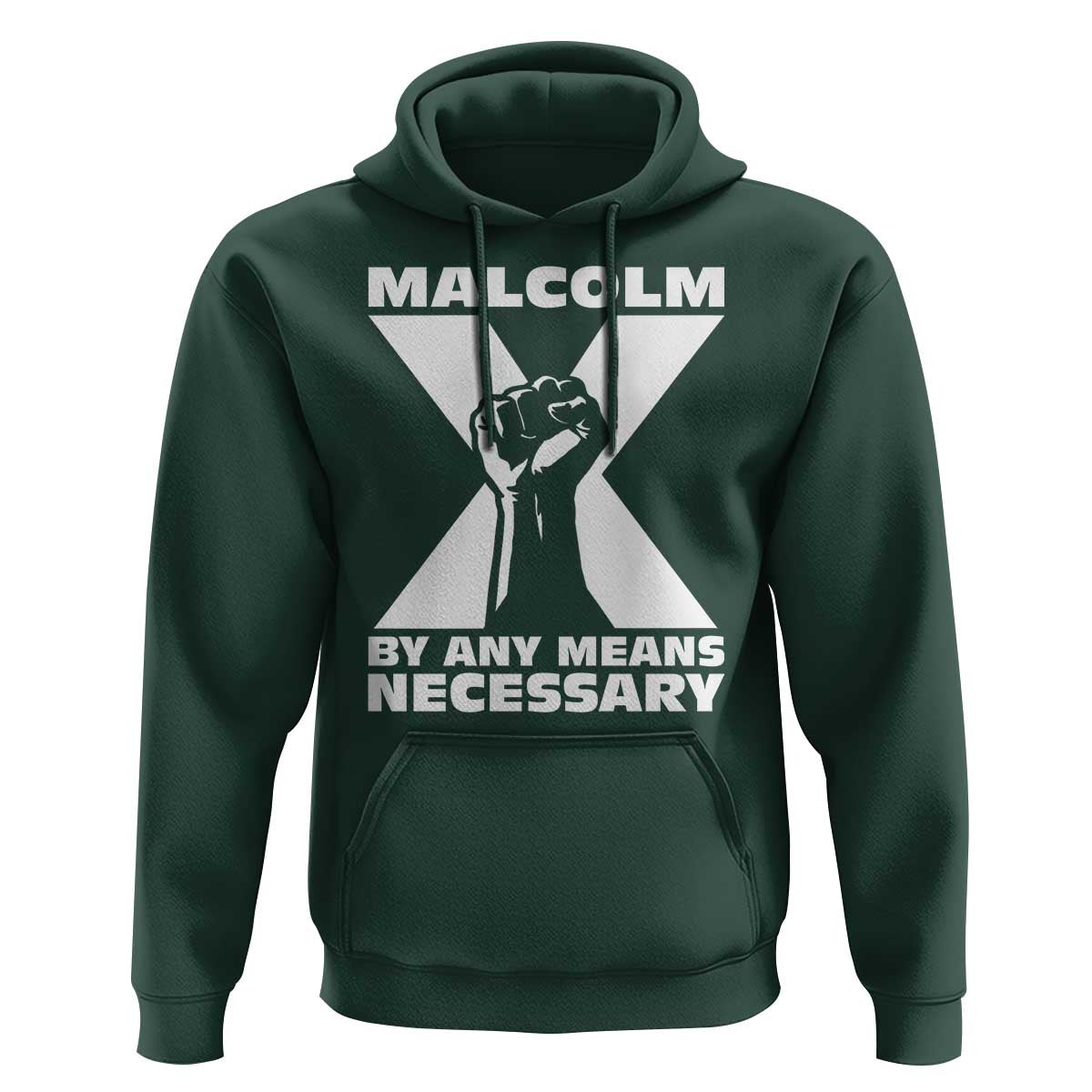 Malcolm X Power Fist Hoodie Civil Rights Leader Pride Bold Statement - Wonder Print Shop
