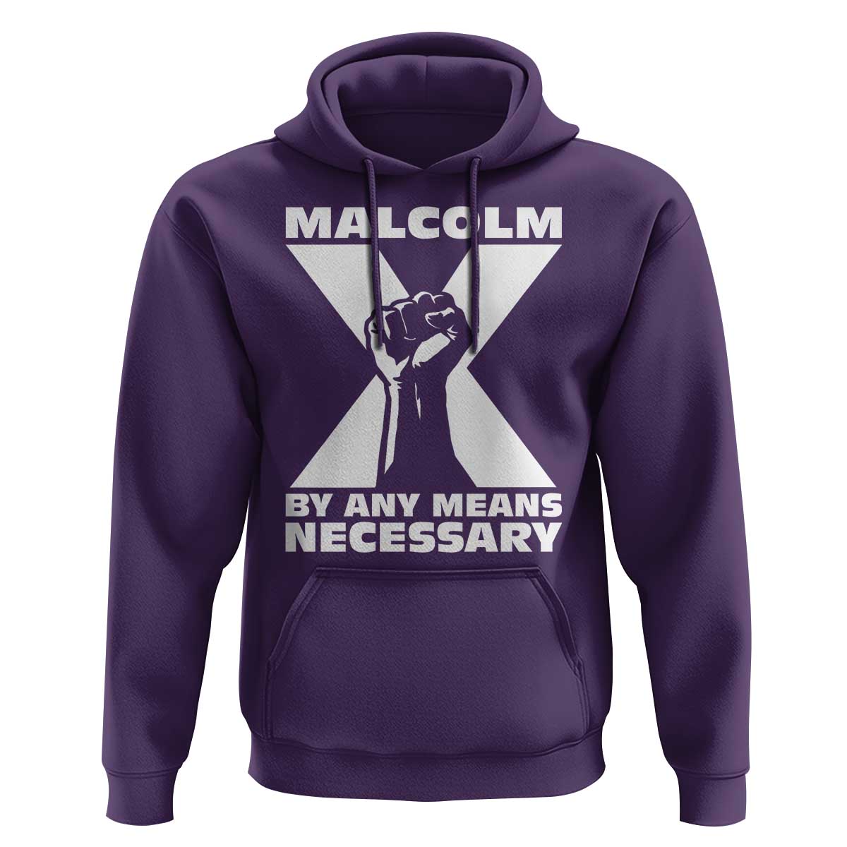 Malcolm X Power Fist Hoodie Civil Rights Leader Pride Bold Statement - Wonder Print Shop