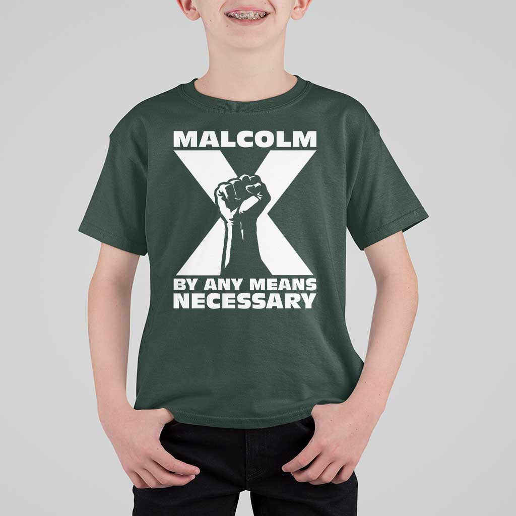 Malcolm X Power Fist T Shirt For Kid Civil Rights Leader Pride Bold Statement - Wonder Print Shop
