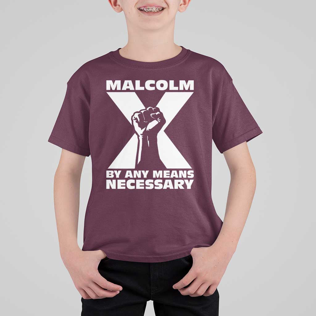 Malcolm X Power Fist T Shirt For Kid Civil Rights Leader Pride Bold Statement - Wonder Print Shop