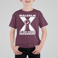 Malcolm X Power Fist T Shirt For Kid Civil Rights Leader Pride Bold Statement - Wonder Print Shop