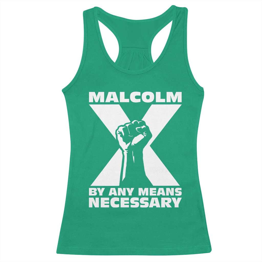 Malcolm X Power Fist Racerback Tank Top Civil Rights Leader Pride Bold Statement - Wonder Print Shop