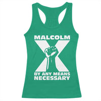 Malcolm X Power Fist Racerback Tank Top Civil Rights Leader Pride Bold Statement - Wonder Print Shop