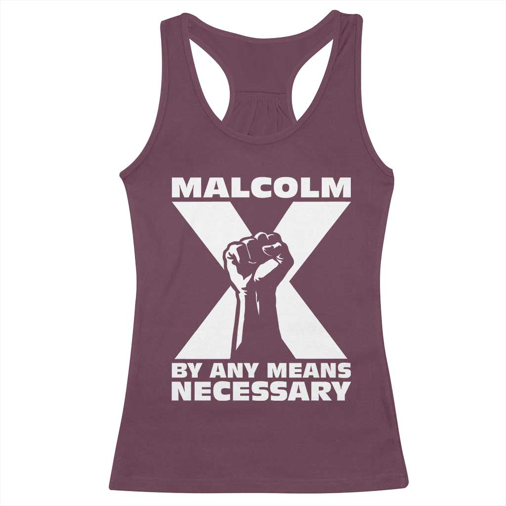 Malcolm X Power Fist Racerback Tank Top Civil Rights Leader Pride Bold Statement - Wonder Print Shop