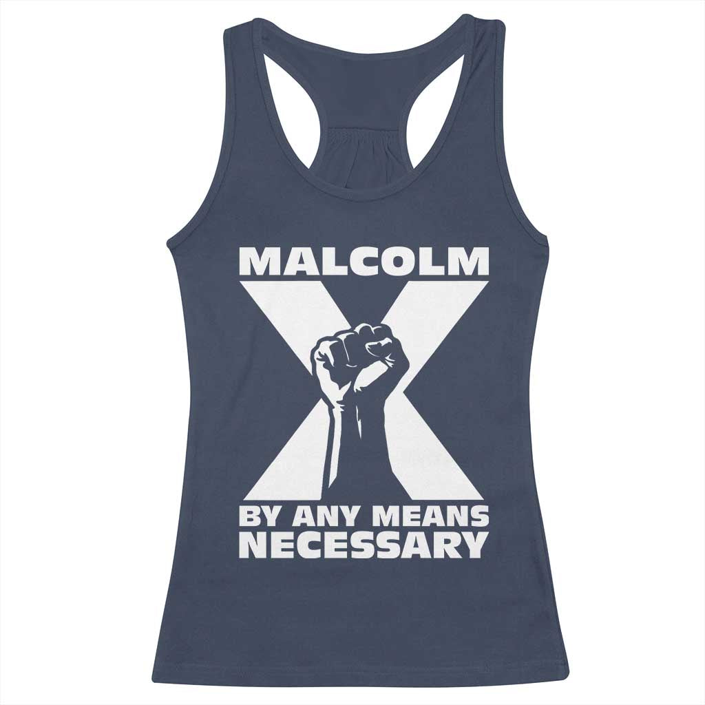 Malcolm X Power Fist Racerback Tank Top Civil Rights Leader Pride Bold Statement - Wonder Print Shop