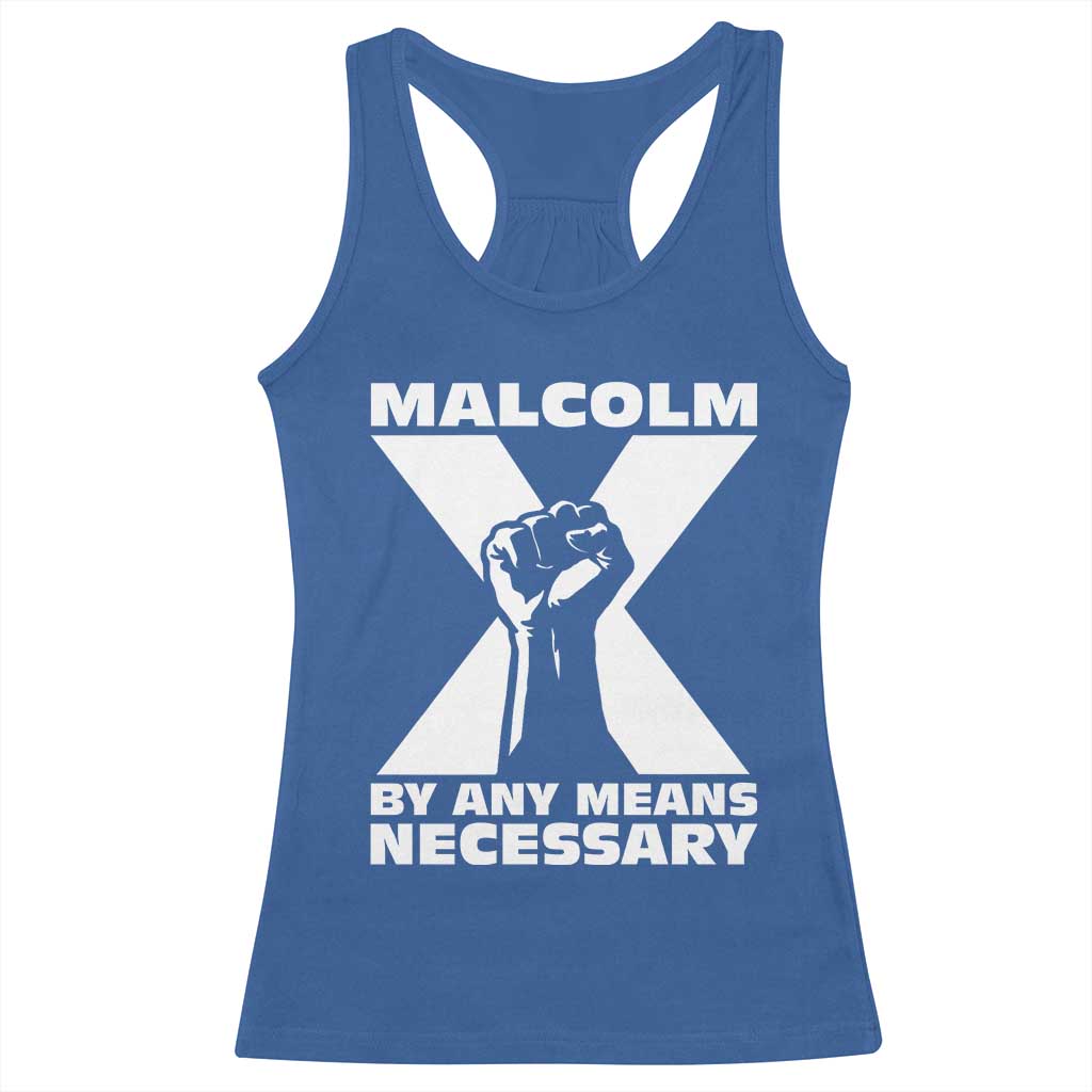 Malcolm X Power Fist Racerback Tank Top Civil Rights Leader Pride Bold Statement - Wonder Print Shop