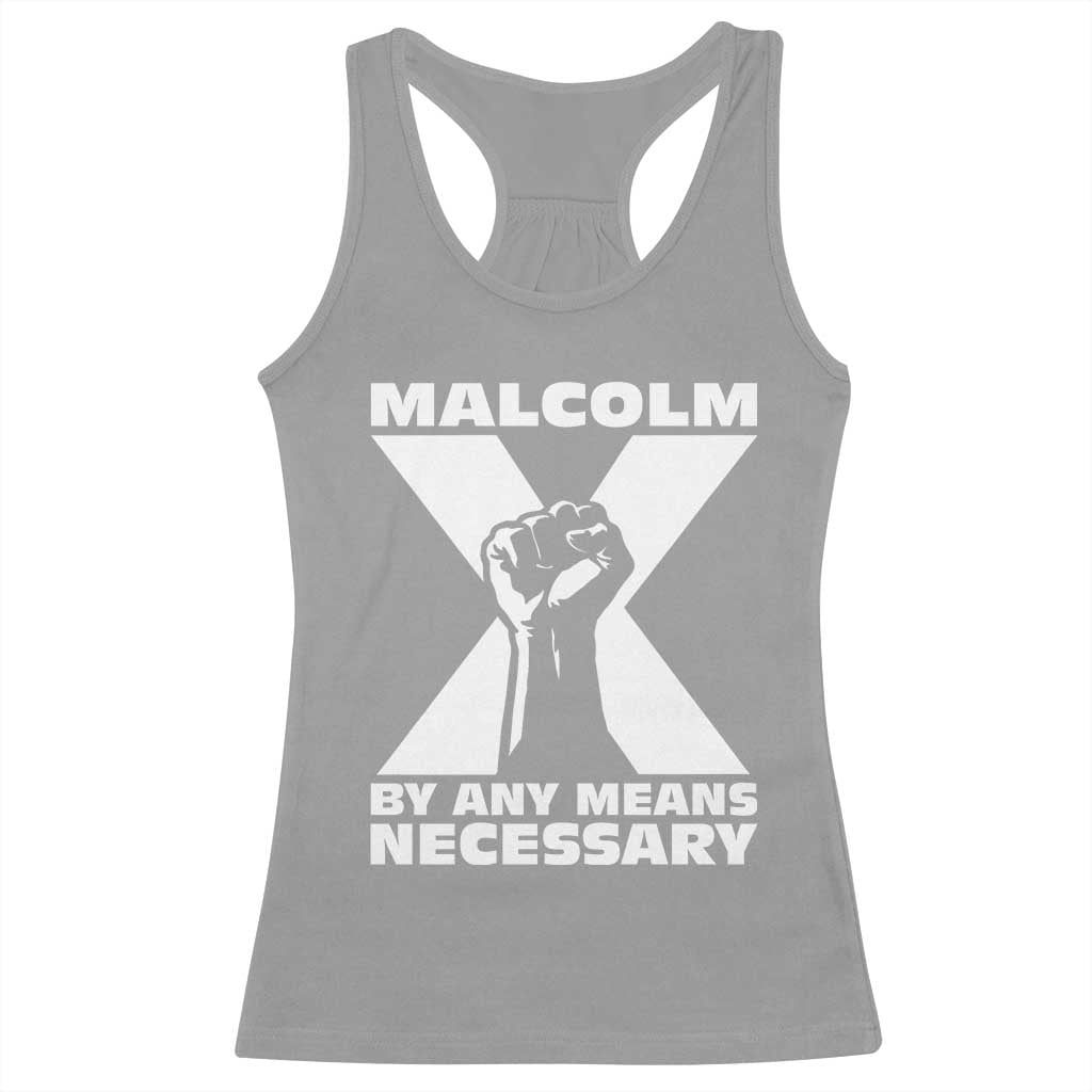 Malcolm X Power Fist Racerback Tank Top Civil Rights Leader Pride Bold Statement - Wonder Print Shop