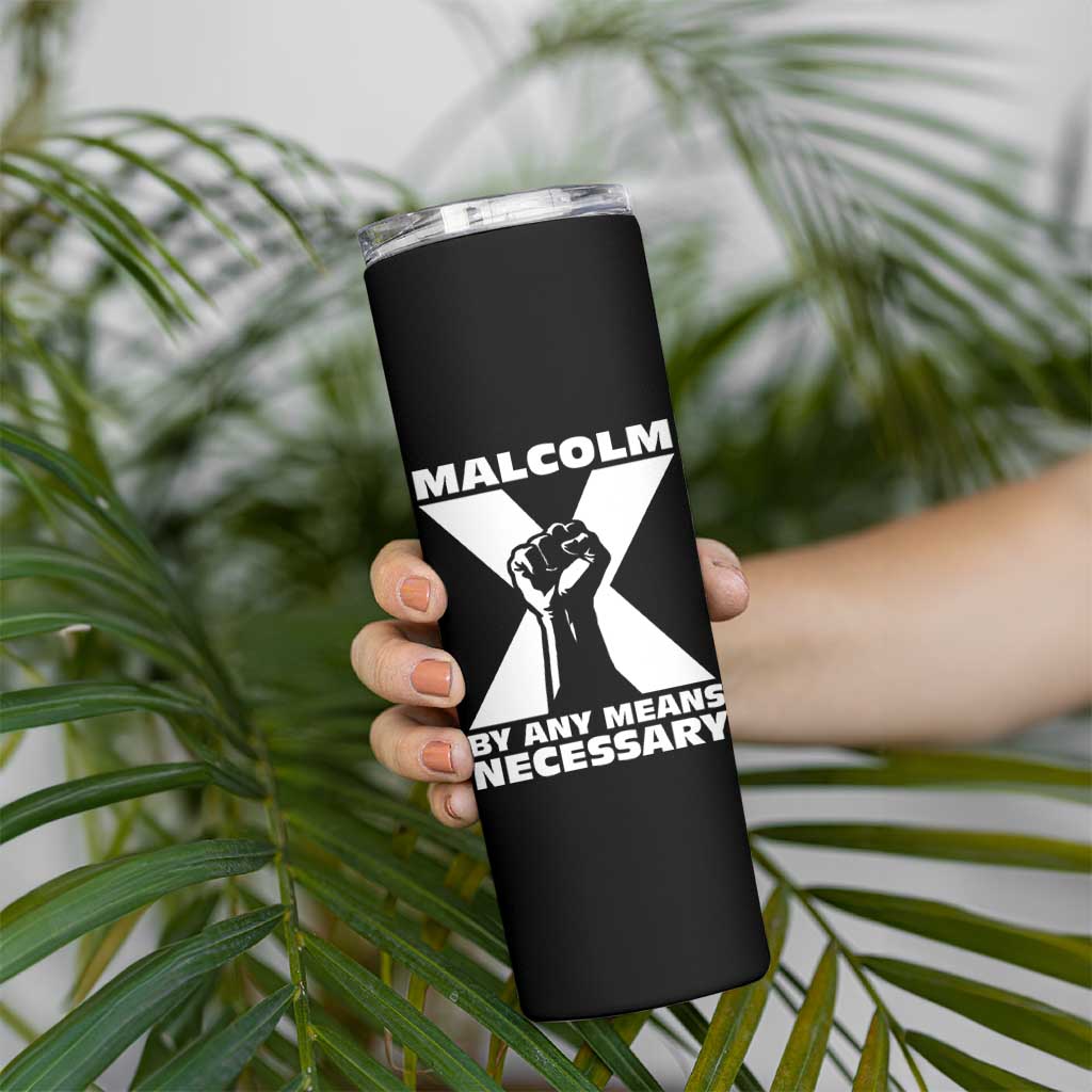 Malcolm X Power Fist Skinny Tumbler Civil Rights Leader Pride Bold Statement - Wonder Print Shop