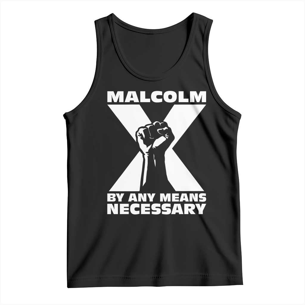 Malcolm X Power Fist Tank Top Civil Rights Leader Pride Bold Statement - Wonder Print Shop