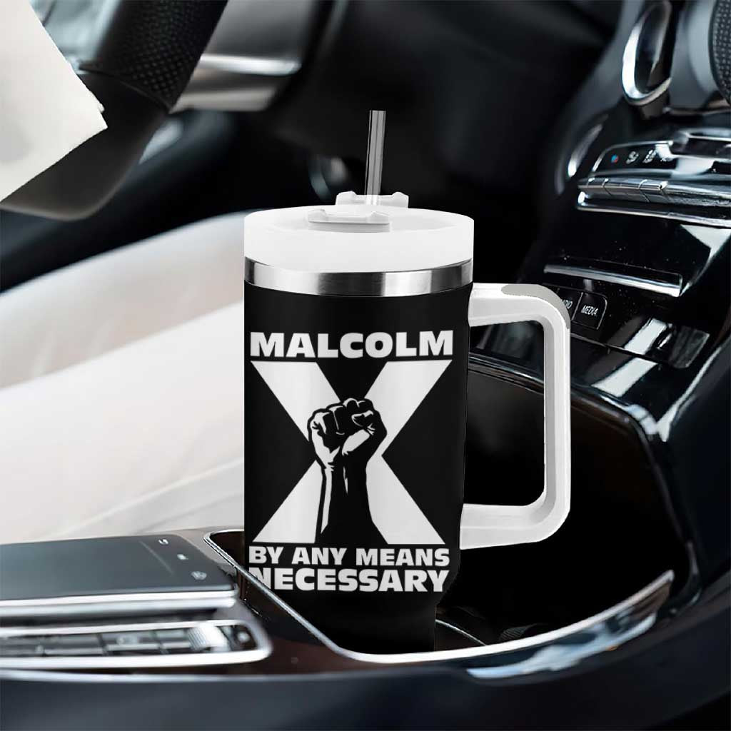 Malcolm X Power Fist Tumbler With Handle Civil Rights Leader Pride Bold Statement - Wonder Print Shop
