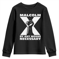 Malcolm X Power Fist Youth Sweatshirt Civil Rights Leader Pride Bold Statement - Wonder Print Shop