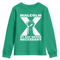 Malcolm X Power Fist Youth Sweatshirt Civil Rights Leader Pride Bold Statement - Wonder Print Shop