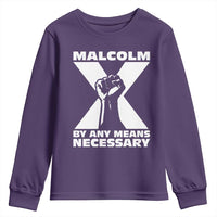 Malcolm X Power Fist Youth Sweatshirt Civil Rights Leader Pride Bold Statement - Wonder Print Shop