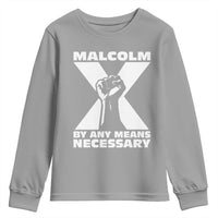 Malcolm X Power Fist Youth Sweatshirt Civil Rights Leader Pride Bold Statement - Wonder Print Shop