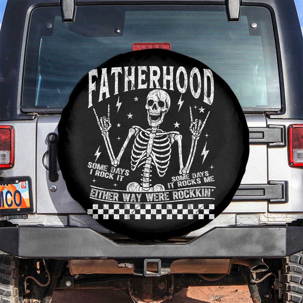 Rockin' Fatherhood Skeleton Spare Tire Cover Funny Dad Life Quote Gift for Father’s Day - Wonder Print Shop