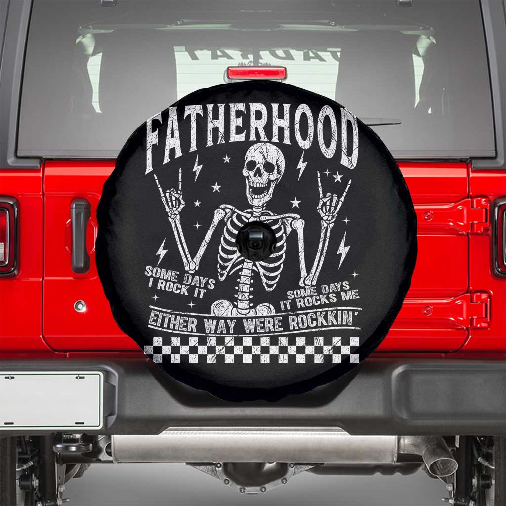 Rockin' Fatherhood Skeleton Spare Tire Cover Funny Dad Life Quote Gift for Father’s Day - Wonder Print Shop