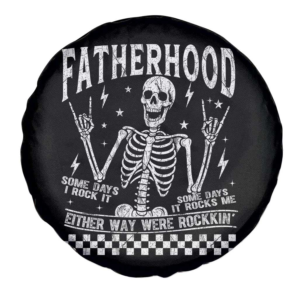 Rockin' Fatherhood Skeleton Spare Tire Cover Funny Dad Life Quote Gift for Father’s Day - Wonder Print Shop