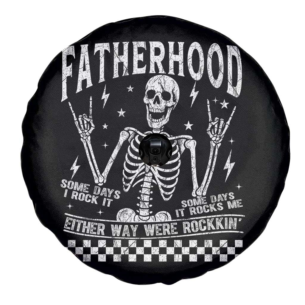 Rockin' Fatherhood Skeleton Spare Tire Cover Funny Dad Life Quote Gift for Father’s Day - Wonder Print Shop