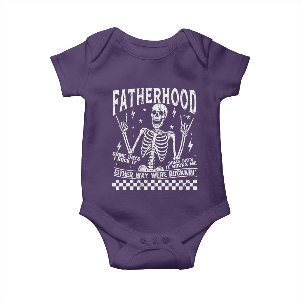 Rockin' Fatherhood Skeleton Baby Onesie Funny Dad Life Quote Gift for Father’s Day - Wonder Print Shop
